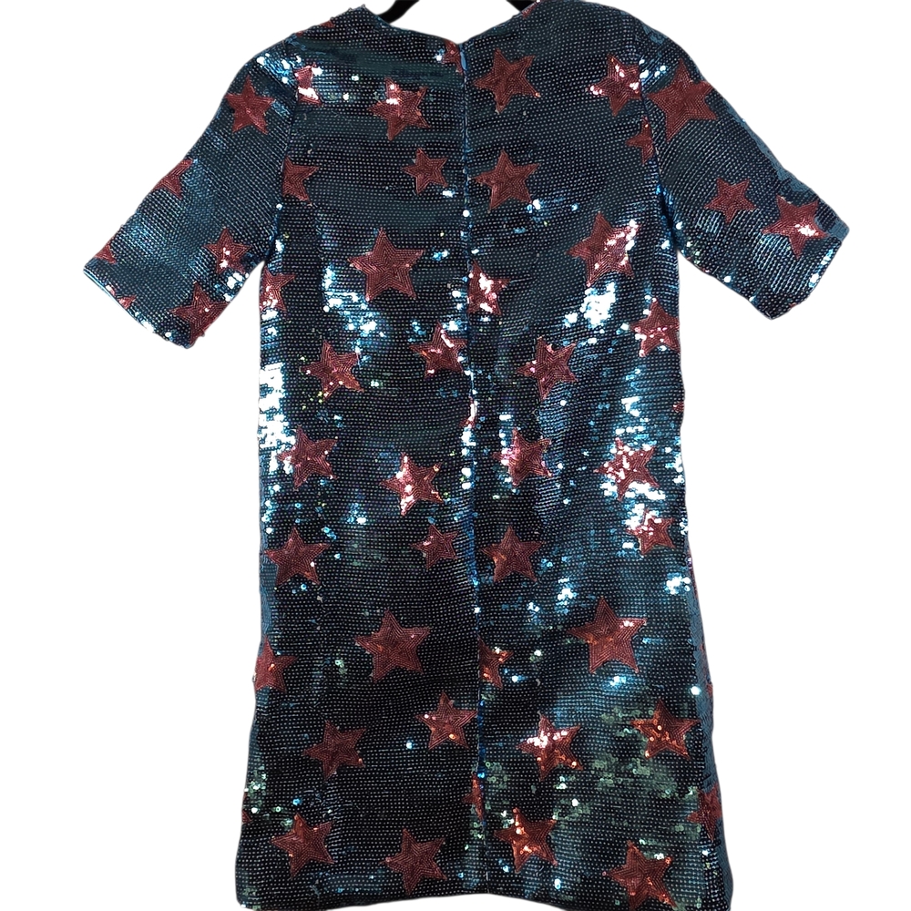 Lola + The Boys All Over Star  Girls 14 Sequin Star Dress Blue Pink NWT Party - Picture 4 of 13